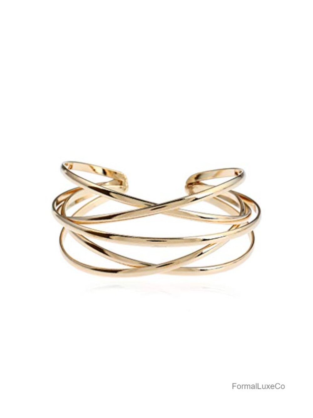 Multi-layer Cross Wire Bangle Cuff Bracelet Open Adjustable Fashion